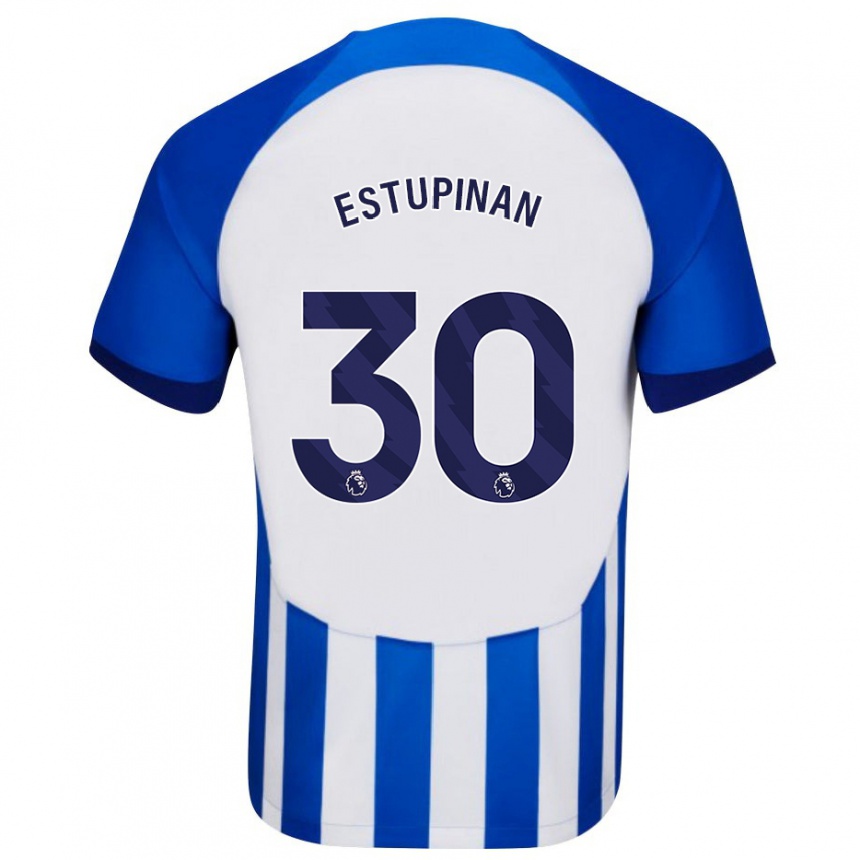 Mujer Fútbol Camiseta Pervis Estupiñán #30 Azul 1ª Equipación 2023/24