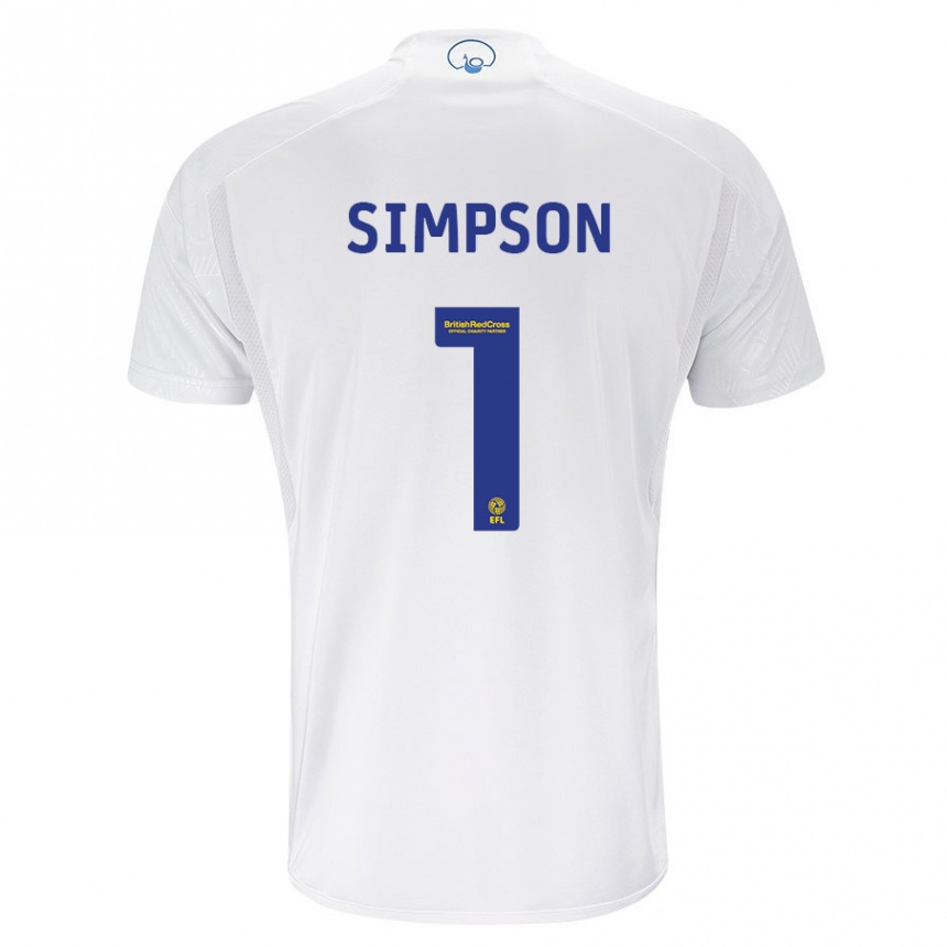 Mujer Fútbol Camiseta Carrie Simpson #1 Blanco 1ª Equipación 2023/24