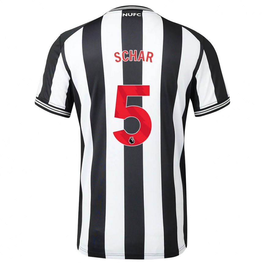 Mujer Fútbol Camiseta Fabian Schär #5 Blanco Negro 1ª Equipación 2023/24