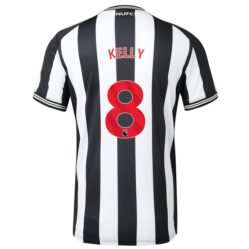 Mujer Fútbol Camiseta Emma Kelly #8 Blanco Negro 1ª Equipación 2023/24