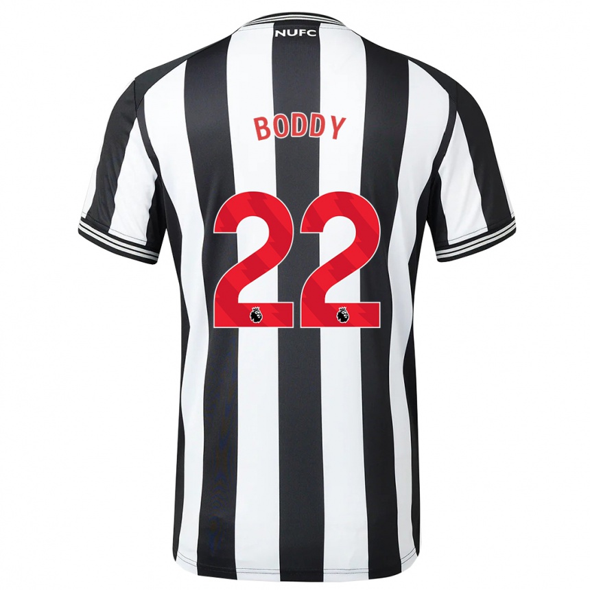 Mujer Fútbol Camiseta Elysia Boddy #22 Blanco Negro 1ª Equipación 2023/24