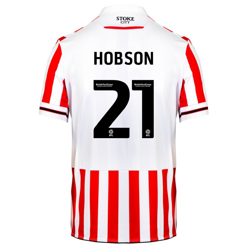 Mujer Fútbol Camiseta Elizabeth Hobson #21 Rojo Blanco 1ª Equipación 2023/24