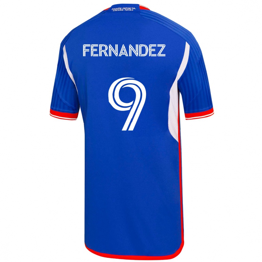 Mujer Fútbol Camiseta Leandro Fernández #9 Azul 1ª Equipación 2023/24