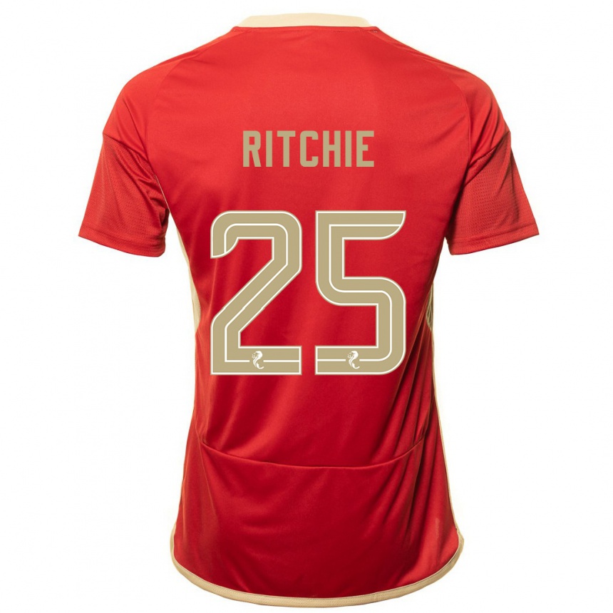 Mujer Fútbol Camiseta Tom Ritchie #25 Rojo 1ª Equipación 2023/24