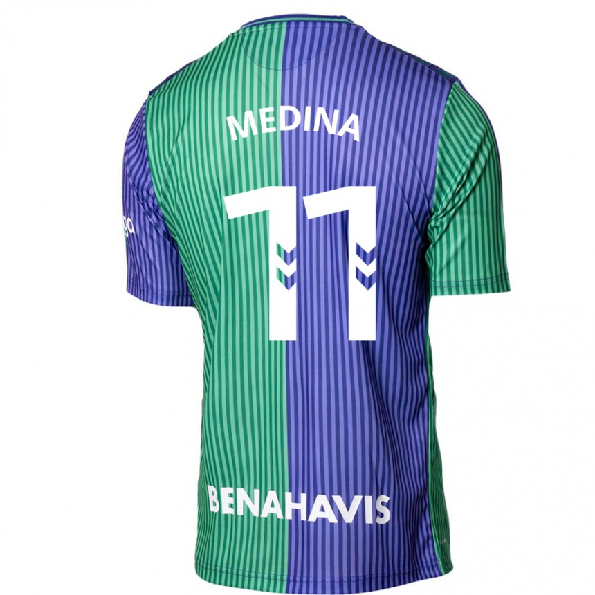 Mujer Fútbol Camiseta Kevin Medina #11 Verde Azul 2ª Equipación 2023/24