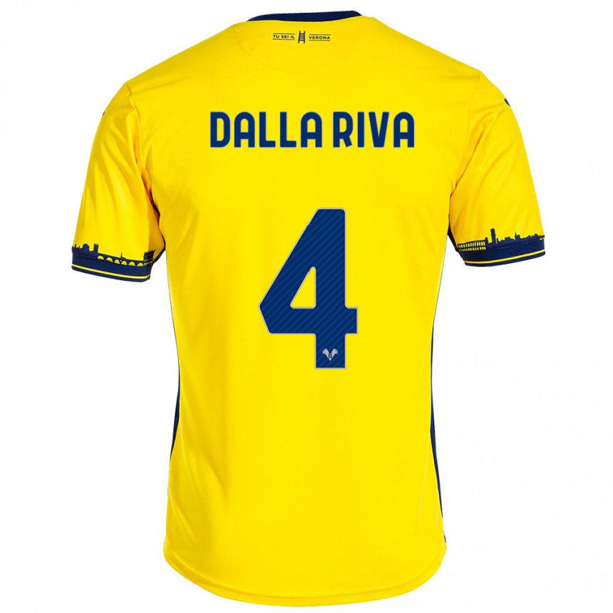 Mujer Fútbol Camiseta Stefano Dalla Riva #4 Amarillo 2ª Equipación 2023/24