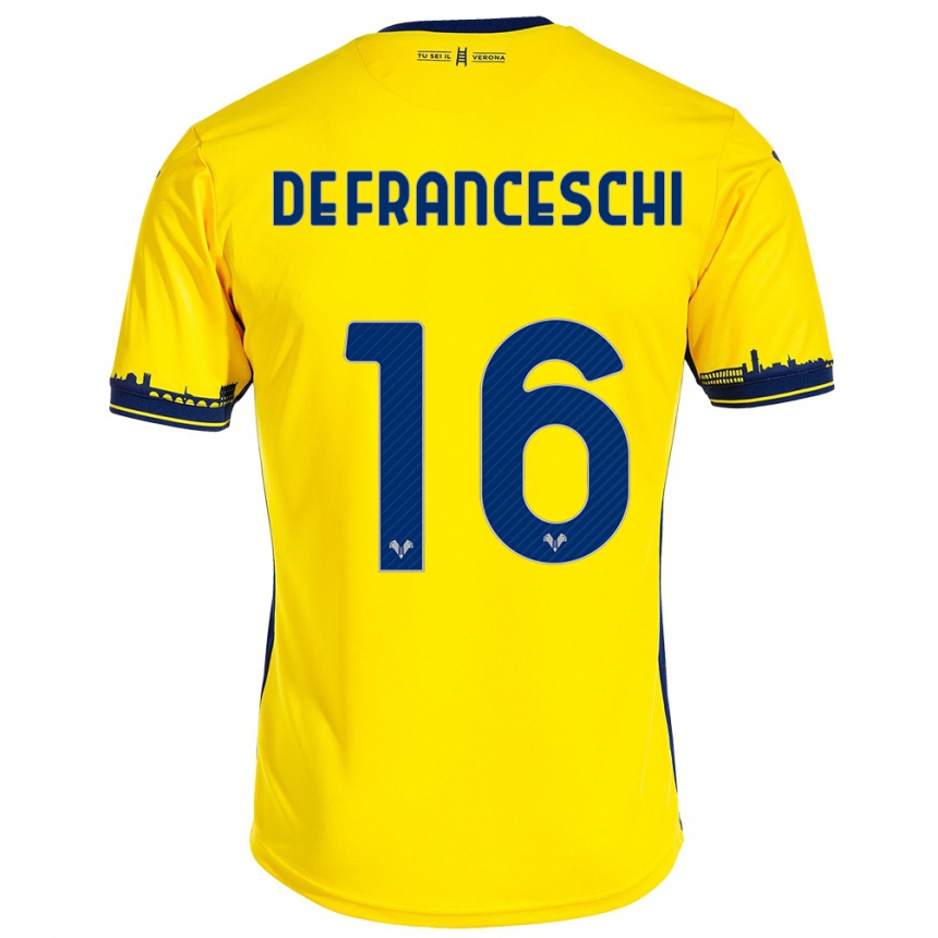 Mujer Fútbol Camiseta Edoardo De Franceschi #16 Amarillo 2ª Equipación 2023/24