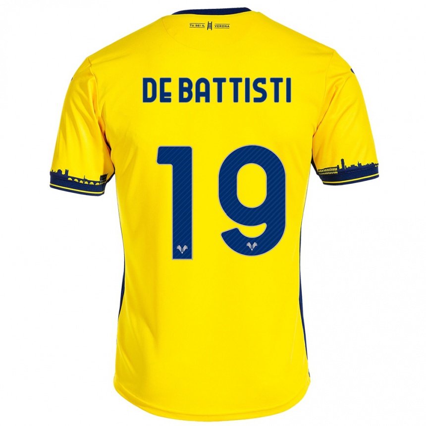 Mujer Fútbol Camiseta Davide De Battisti #19 Amarillo 2ª Equipación 2023/24