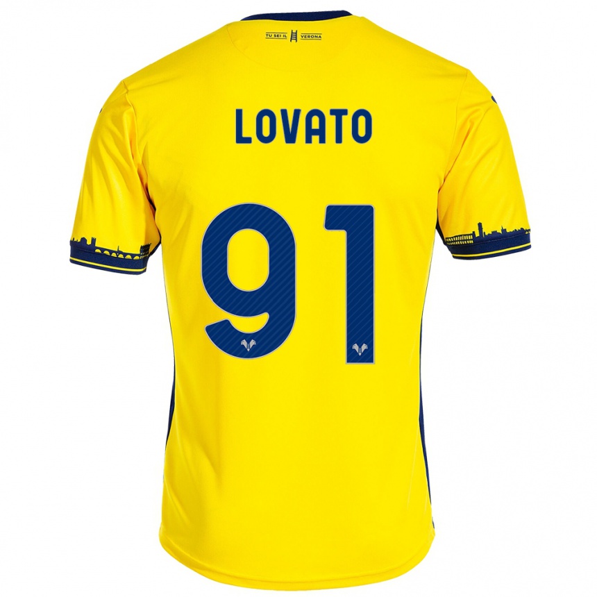 Mujer Fútbol Camiseta Enrico Lovato #91 Amarillo 2ª Equipación 2023/24