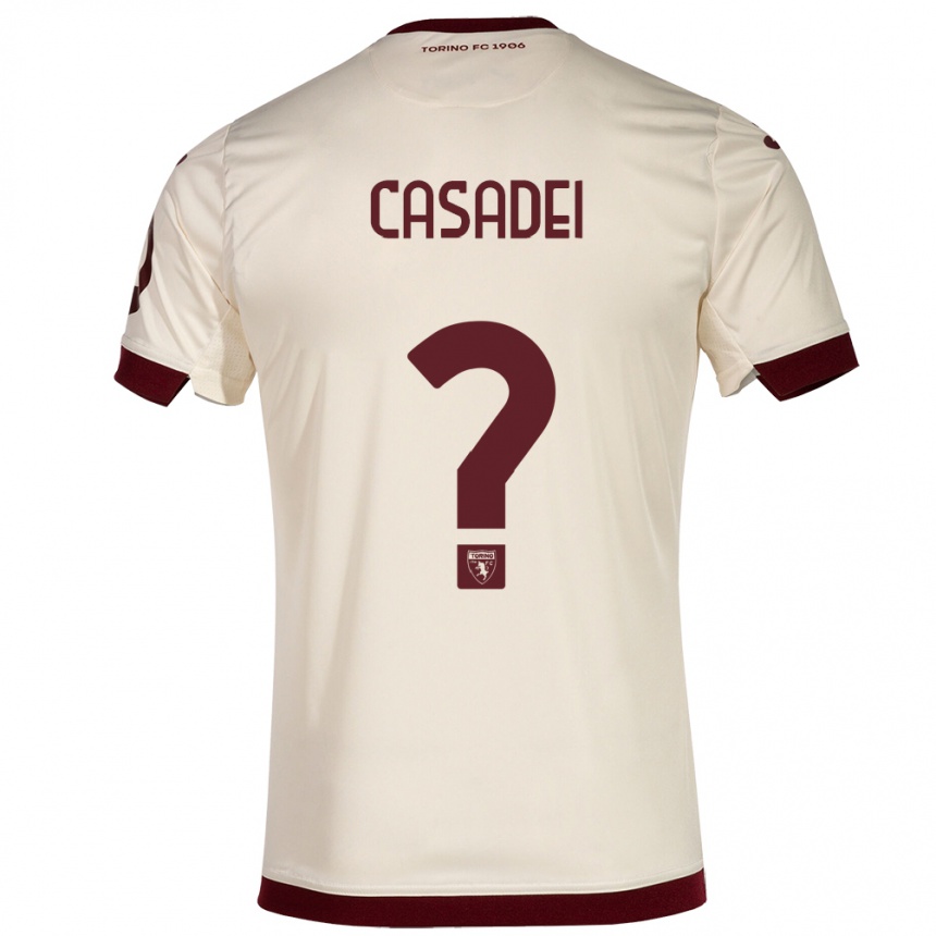Mujer Fútbol Camiseta Edoardo Casadei #0 Champán 2ª Equipación 2023/24