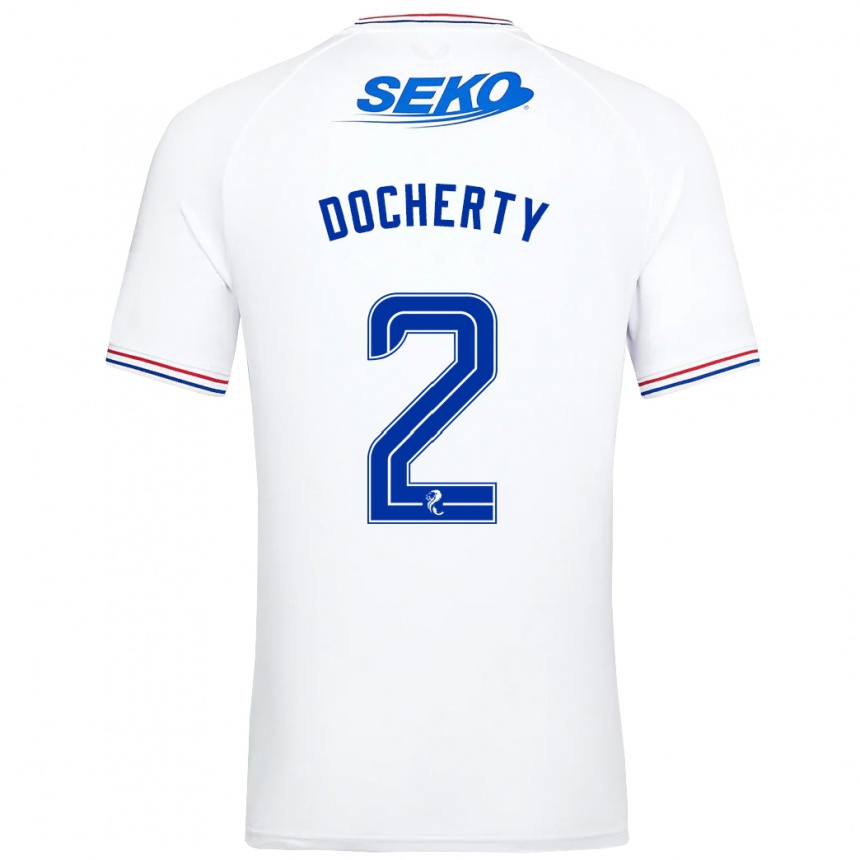 Mujer Fútbol Camiseta Nicola Docherty #2 Blanco 2ª Equipación 2023/24