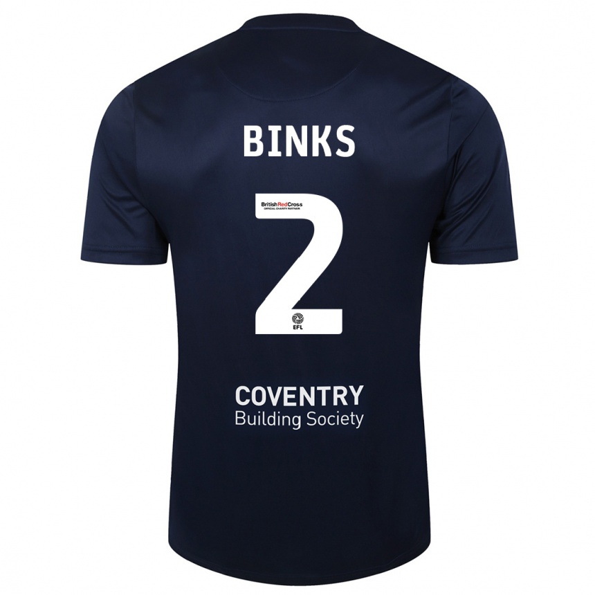 Mujer Fútbol Camiseta Luis Binks #2 Rojo Azul Marino 2ª Equipación 2023/24