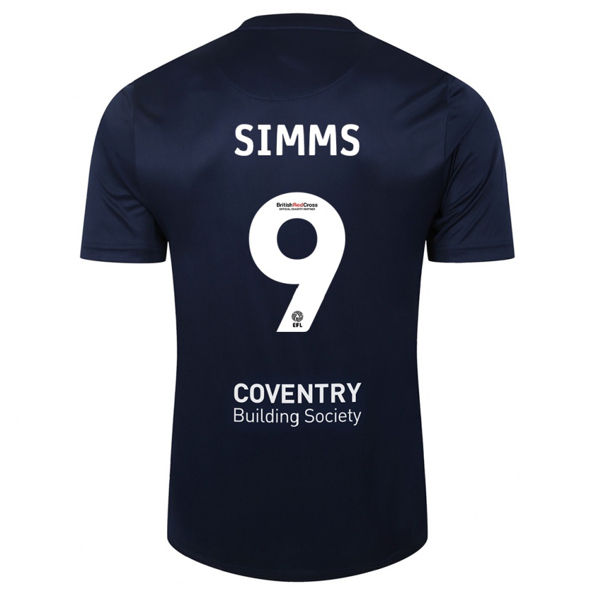 Mujer Fútbol Camiseta Ellis Simms #9 Rojo Azul Marino 2ª Equipación 2023/24