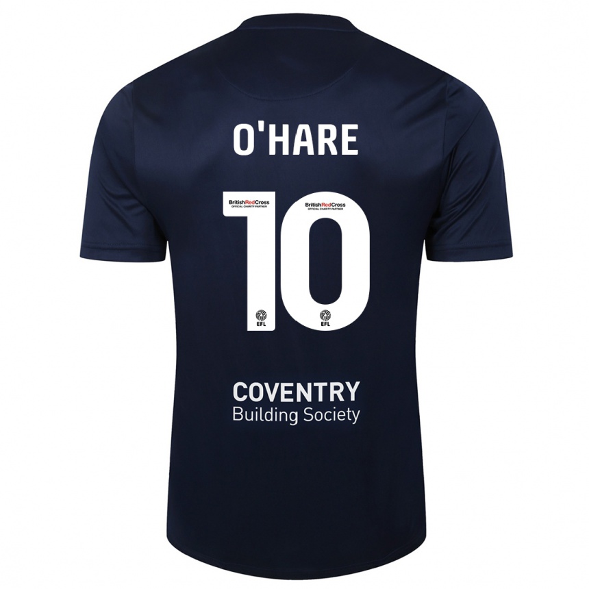 Mujer Fútbol Camiseta Callum O'hare #10 Rojo Azul Marino 2ª Equipación 2023/24