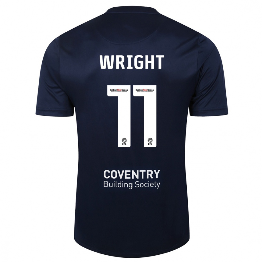 Mujer Fútbol Camiseta Haji Wright #11 Rojo Azul Marino 2ª Equipación 2023/24