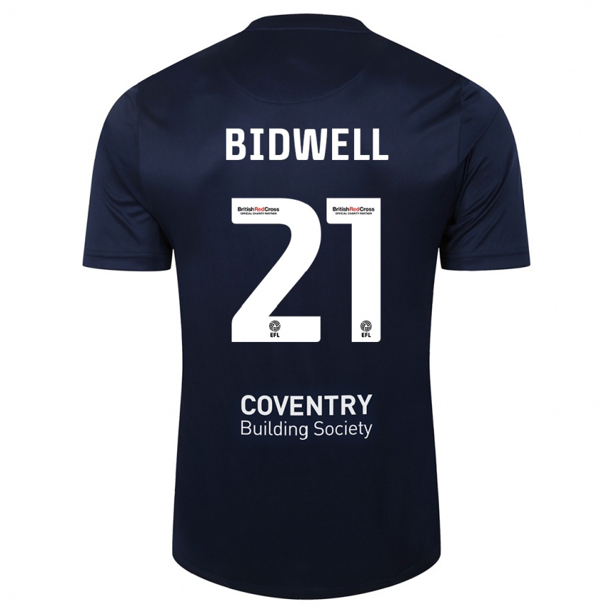 Mujer Fútbol Camiseta Jake Bidwell #21 Rojo Azul Marino 2ª Equipación 2023/24