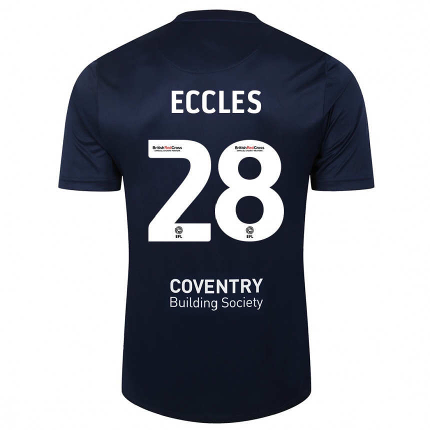 Mujer Fútbol Camiseta Josh Eccles #28 Rojo Azul Marino 2ª Equipación 2023/24