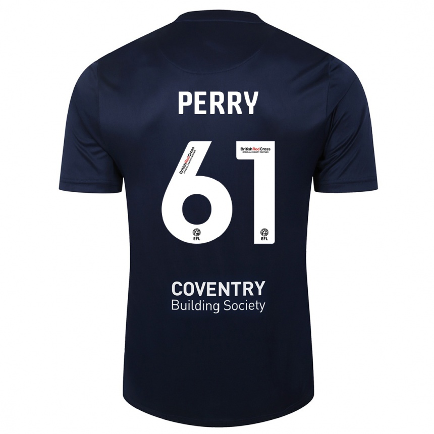 Mujer Fútbol Camiseta Callum Perry #61 Rojo Azul Marino 2ª Equipación 2023/24