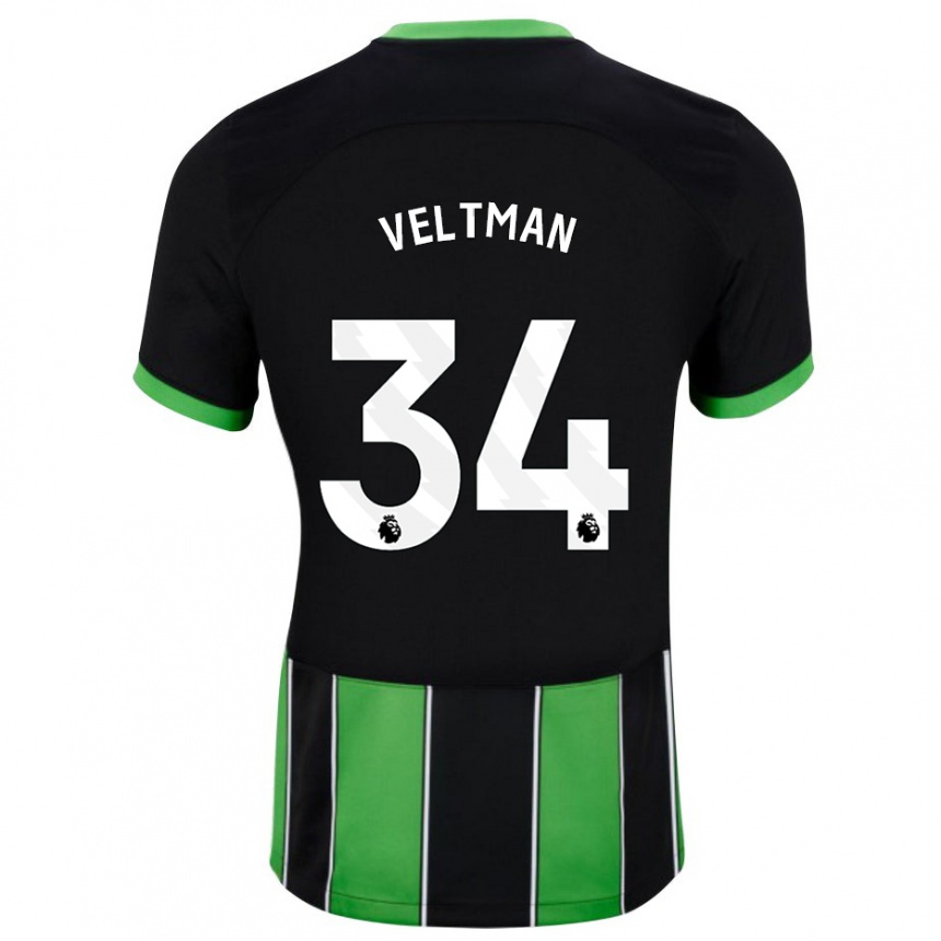 Mujer Fútbol Camiseta Joël Veltman #34 Verde Negro 2ª Equipación 2023/24