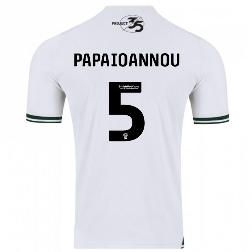 Mujer Fútbol Camiseta Panagiota Papaioannou #5 Blanco 2ª Equipación 2023/24