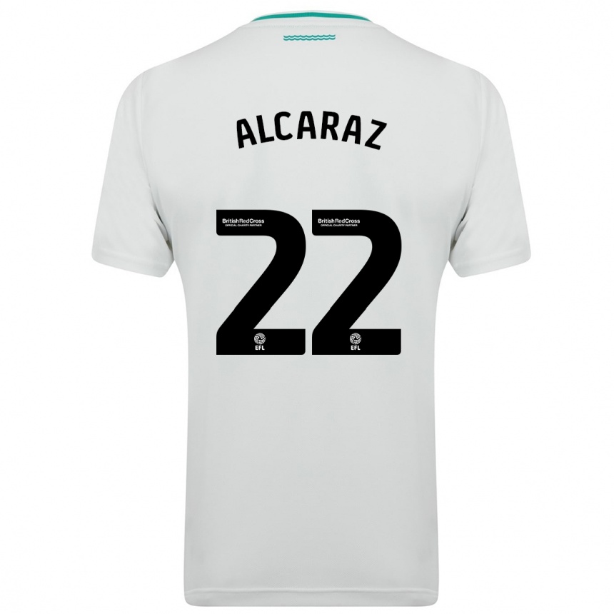 Mujer Fútbol Camiseta Carlos Alcaraz #22 Blanco 2ª Equipación 2023/24