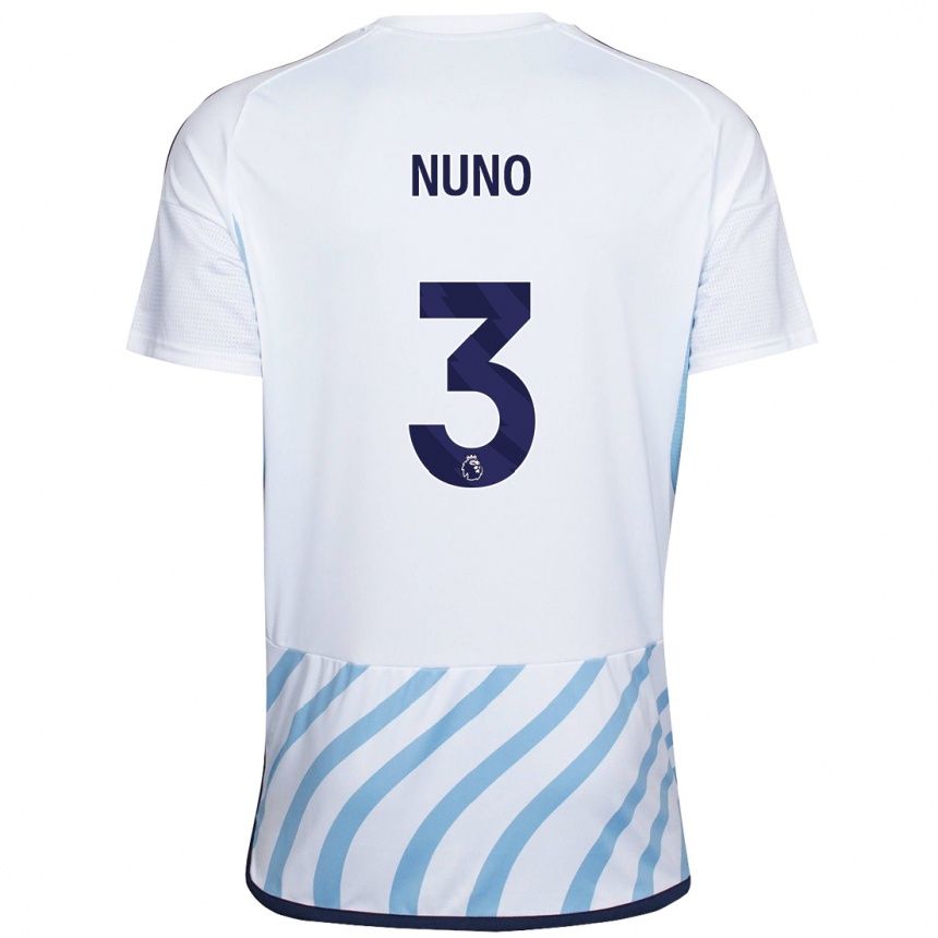 Mujer Fútbol Camiseta Nuno Tavares #3 Blanco Azul 2ª Equipación 2023/24