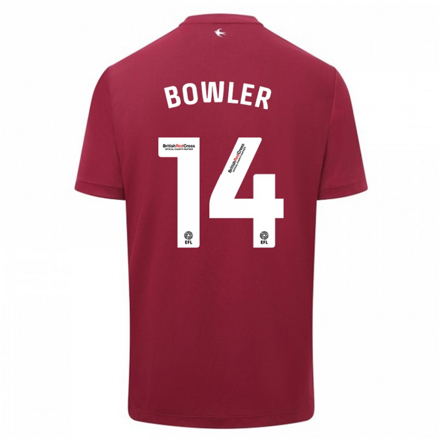 Mujer Fútbol Camiseta Josh Bowler #14 Rojo 2ª Equipación 2023/24