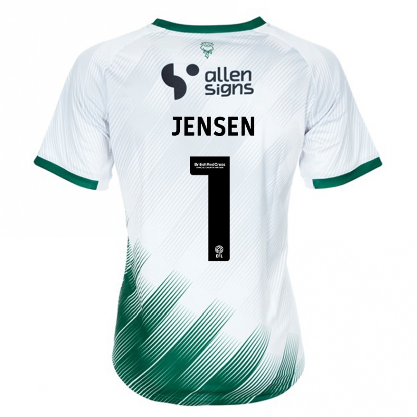 Mujer Fútbol Camiseta Lukas Jensen #1 Blanco 2ª Equipación 2023/24