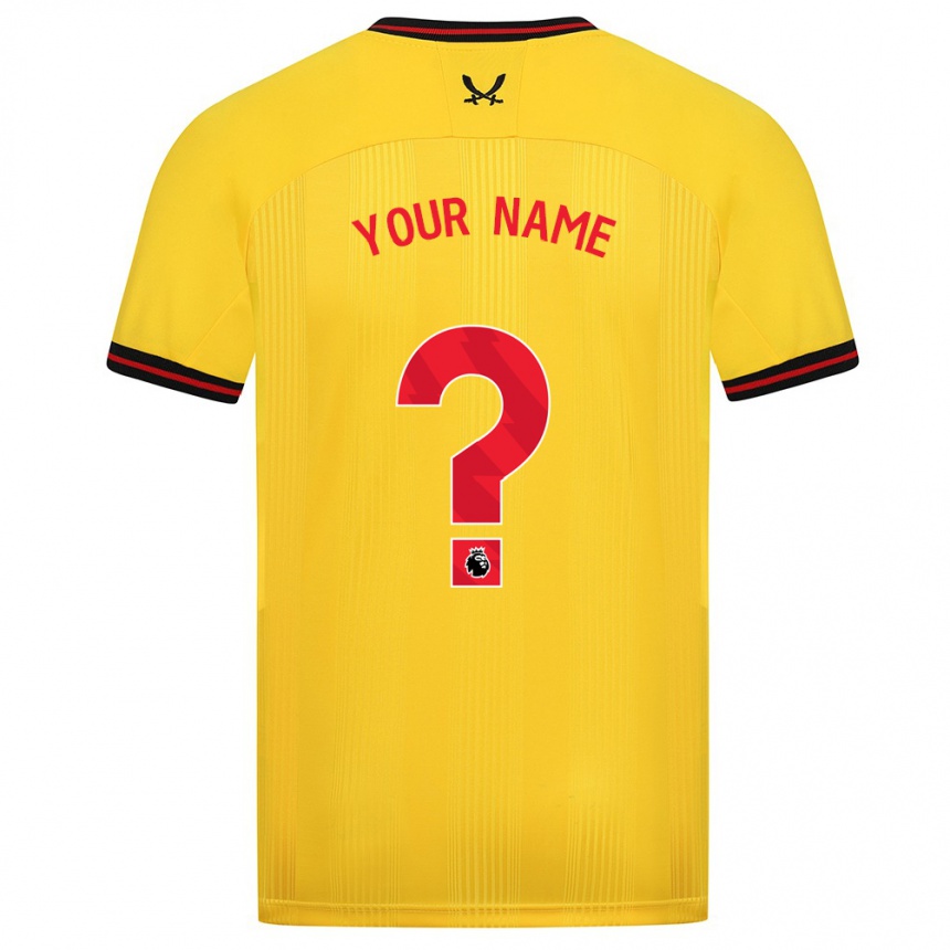 Mujer Fútbol Camiseta Su Nombre #0 Amarillo 2ª Equipación 2023/24
