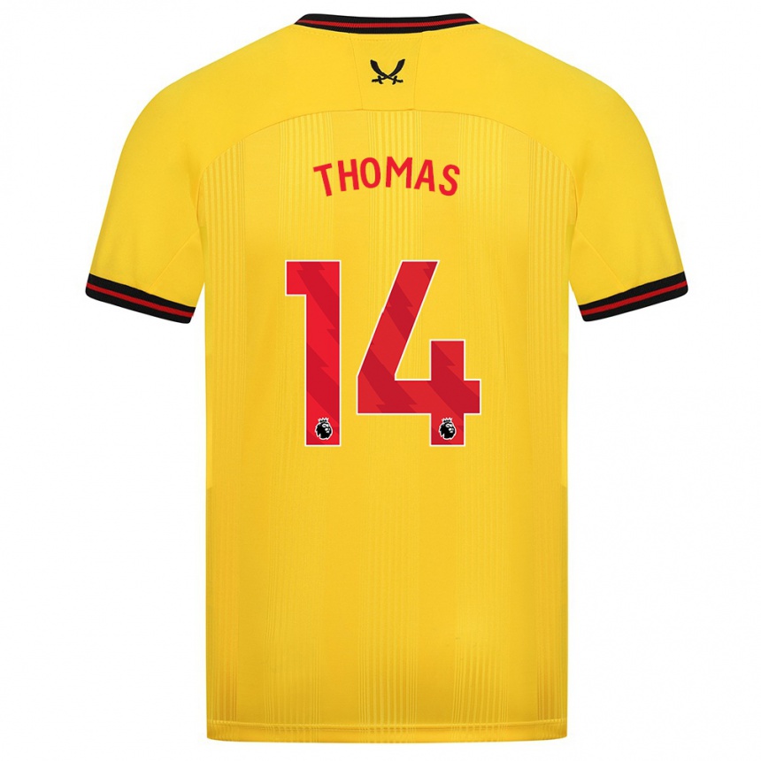 Mujer Fútbol Camiseta Luke Thomas #14 Amarillo 2ª Equipación 2023/24