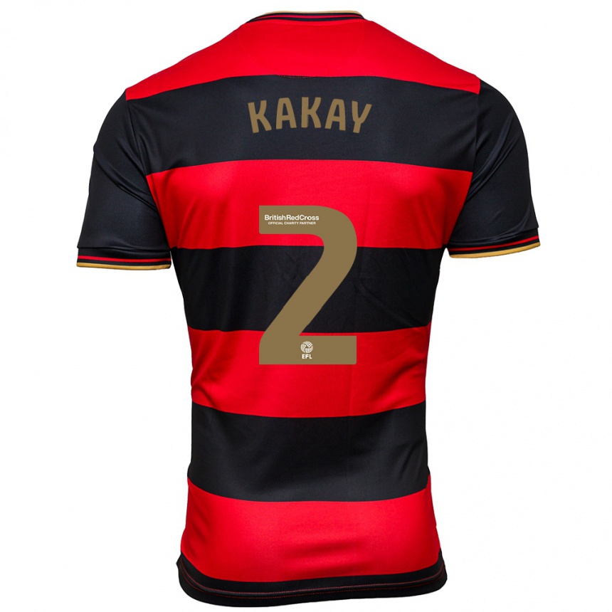 Mujer Fútbol Camiseta Osman Kakay #2 Negro Rojo 2ª Equipación 2023/24