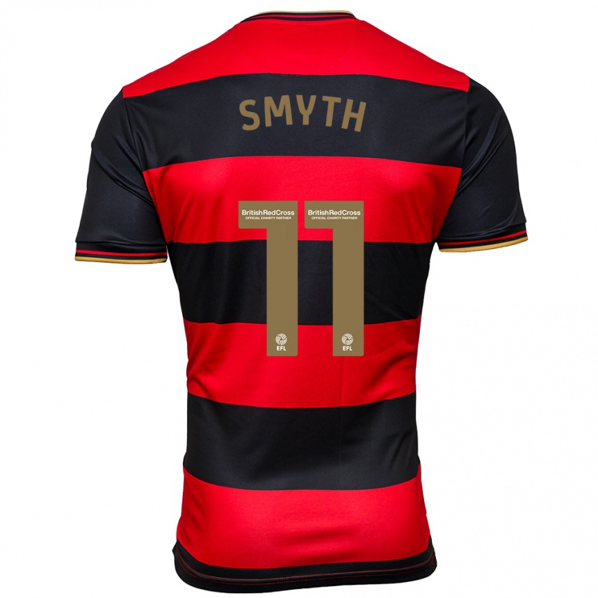 Mujer Fútbol Camiseta Paul Smyth #11 Negro Rojo 2ª Equipación 2023/24