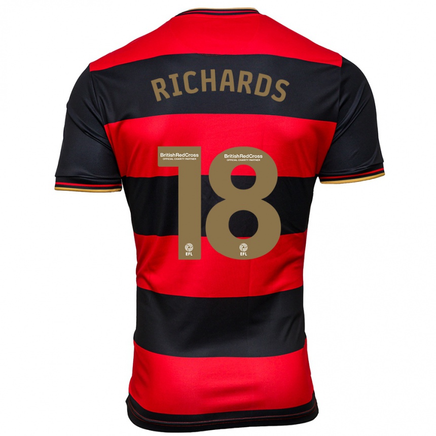 Mujer Fútbol Camiseta Taylor Richards #18 Negro Rojo 2ª Equipación 2023/24