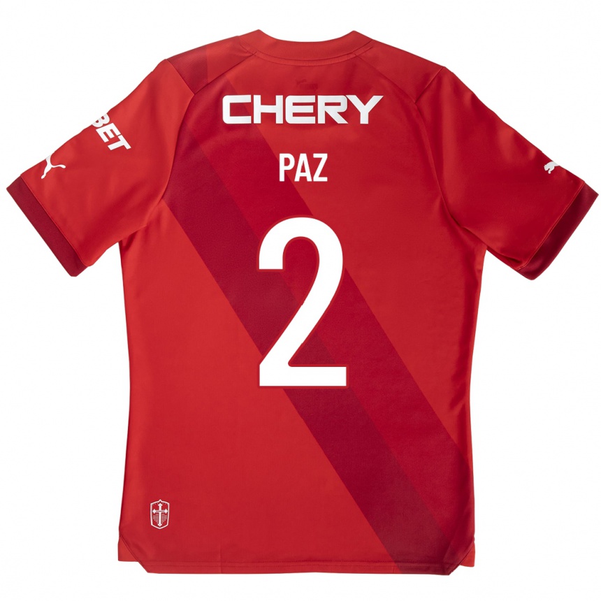 Mujer Fútbol Camiseta Nehuén Paz #2 Rojo 2ª Equipación 2023/24