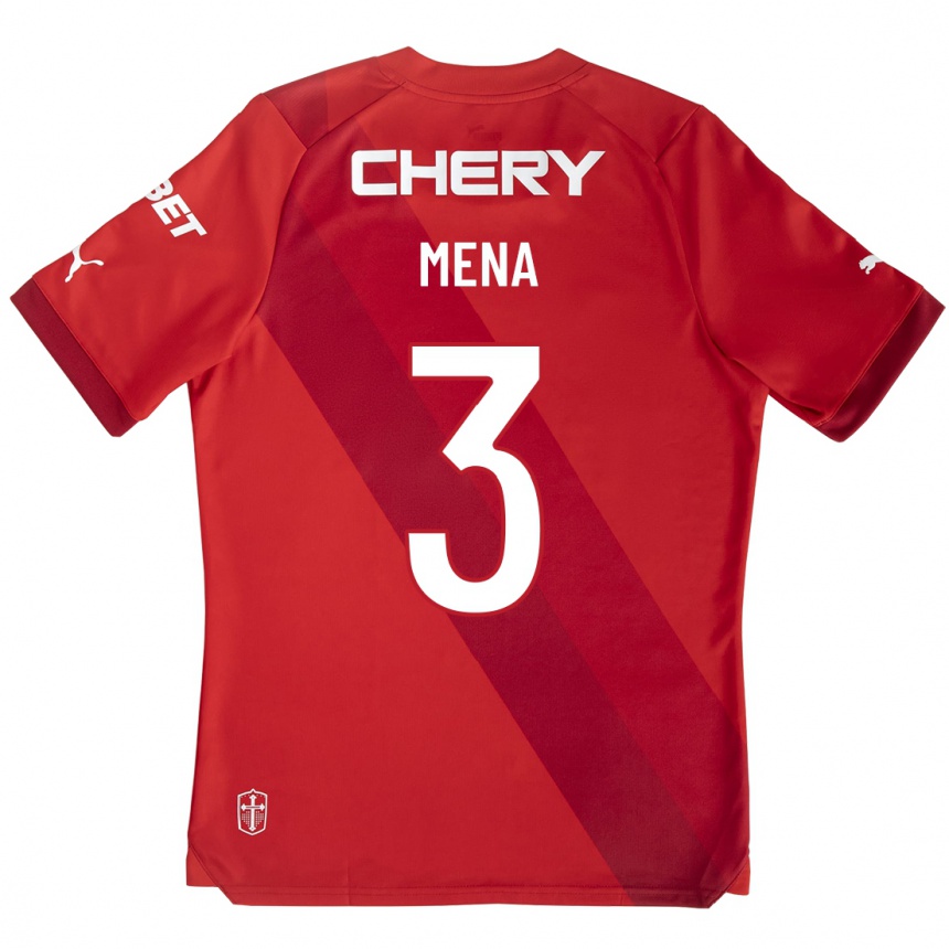 Mujer Fútbol Camiseta Eugenio Mena #3 Rojo 2ª Equipación 2023/24
