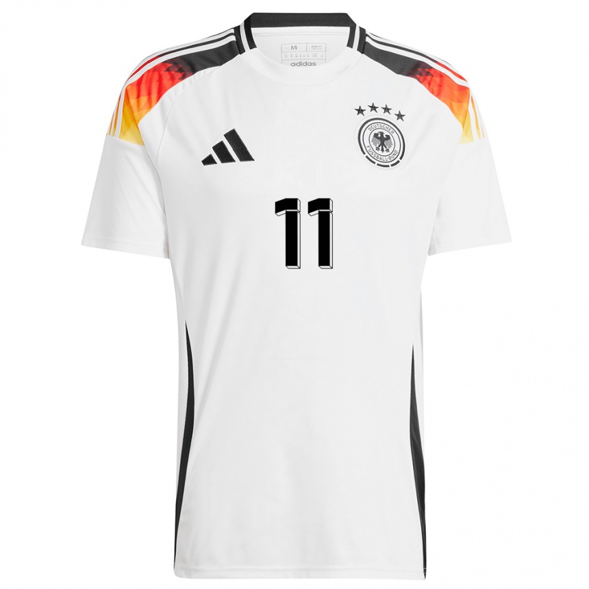 Niño Fútbol Camiseta Alemania Yusuf Kabadayi #11 Blanco 1ª Equipación 24-26