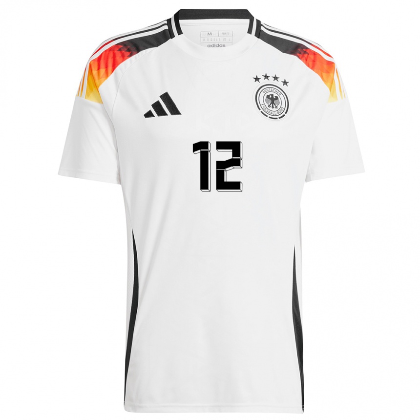 Niño Fútbol Camiseta Alemania Sara Dabritz #12 Blanco 1ª Equipación 24-26