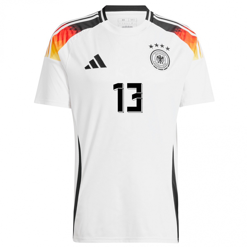 Niño Fútbol Camiseta Alemania Thomas Muller #13 Blanco 1ª Equipación 24-26