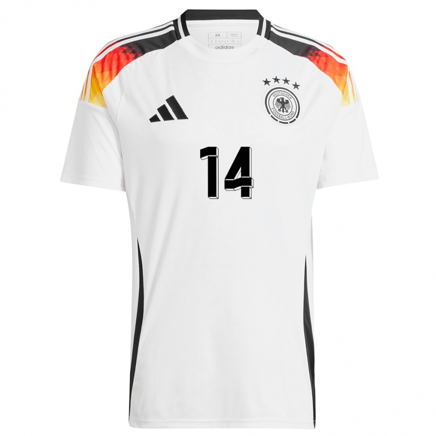 Niño Fútbol Camiseta Alemania Lena Lattwein #14 Blanco 1ª Equipación 24-26