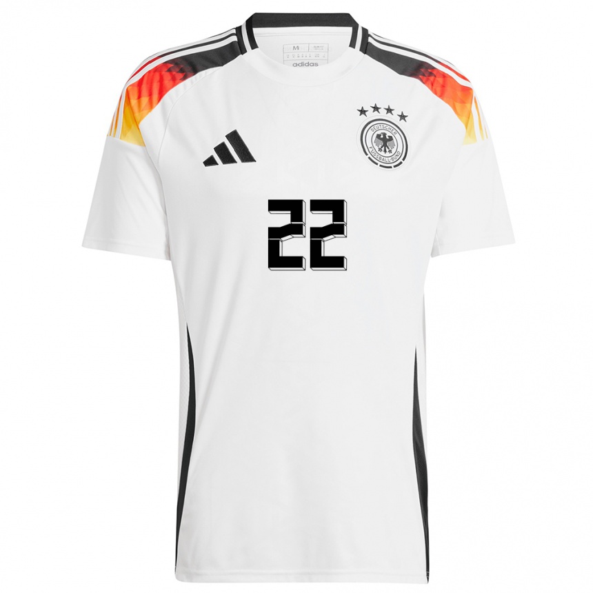 Niño Fútbol Camiseta Alemania Jule Brand #22 Blanco 1ª Equipación 24-26