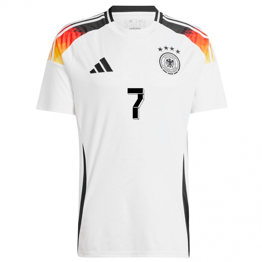 Niño Fútbol Camiseta Alemania Ansgar Knauff #7 Blanco 1ª Equipación 24-26