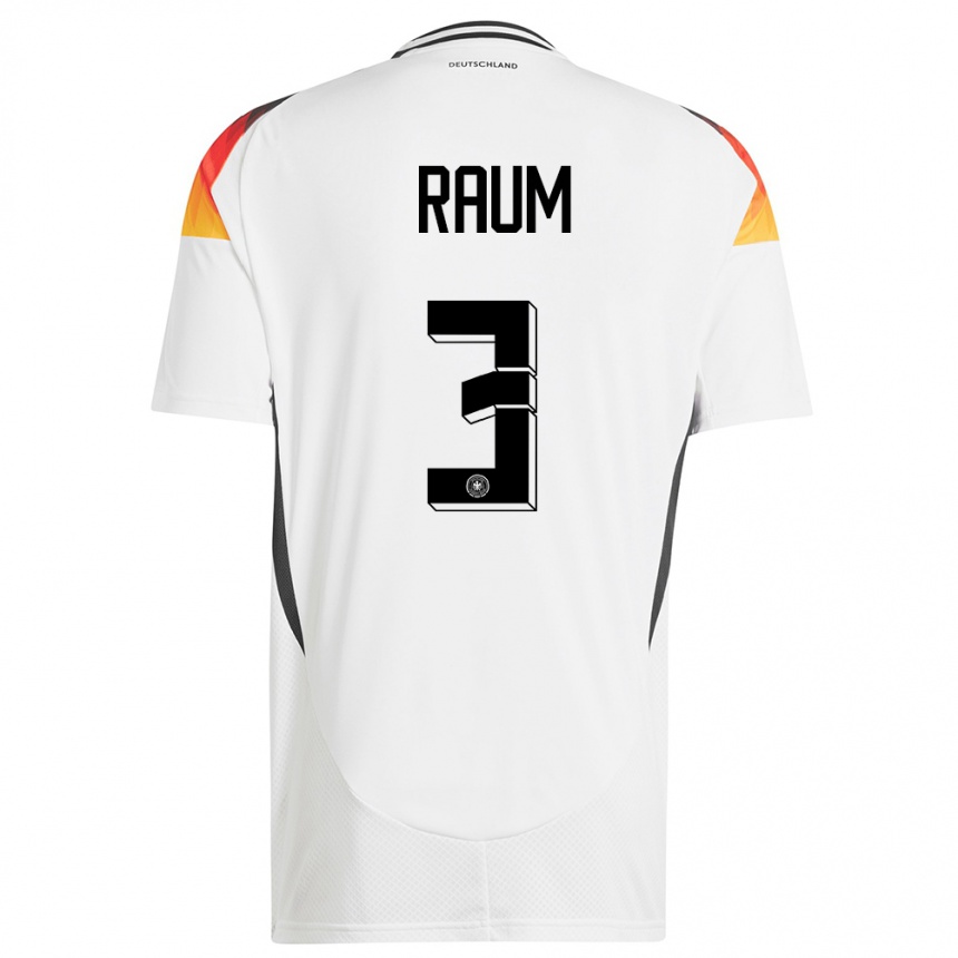 Niño Fútbol Camiseta Alemania David Raum #3 Blanco 1ª Equipación 24-26