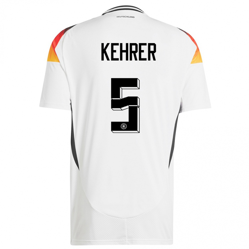 Niño Fútbol Camiseta Alemania Thilo Kehrer #5 Blanco 1ª Equipación 24-26