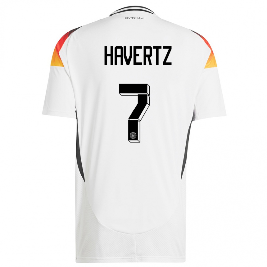 Niño Fútbol Camiseta Alemania Kai Havertz #7 Blanco 1ª Equipación 24-26