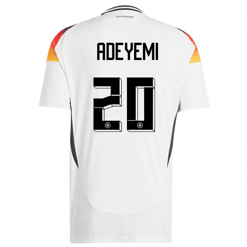 Niño Fútbol Camiseta Alemania Karim Adeyemi #20 Blanco 1ª Equipación 24-26