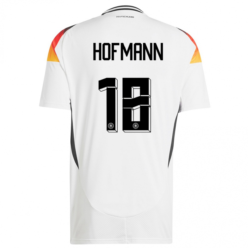 Niño Fútbol Camiseta Alemania Jonas Hofmann #18 Blanco 1ª Equipación 24-26