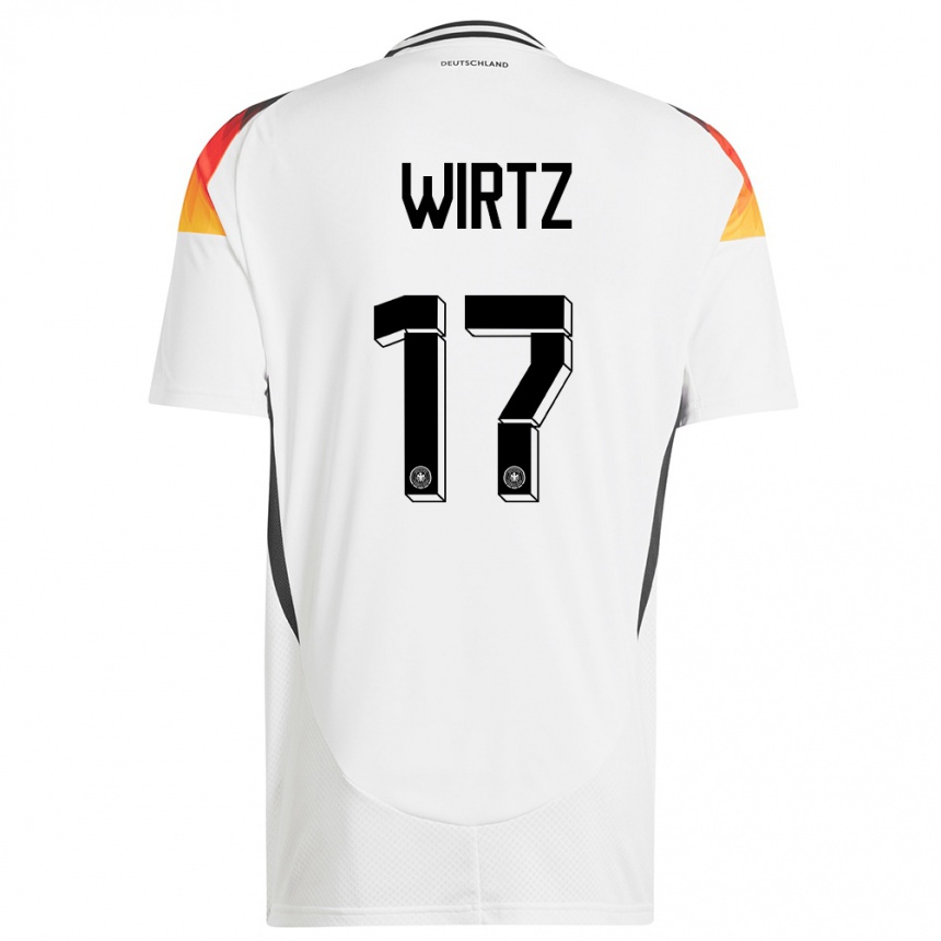 Niño Fútbol Camiseta Alemania Florian Wirtz #17 Blanco 1ª Equipación 24-26