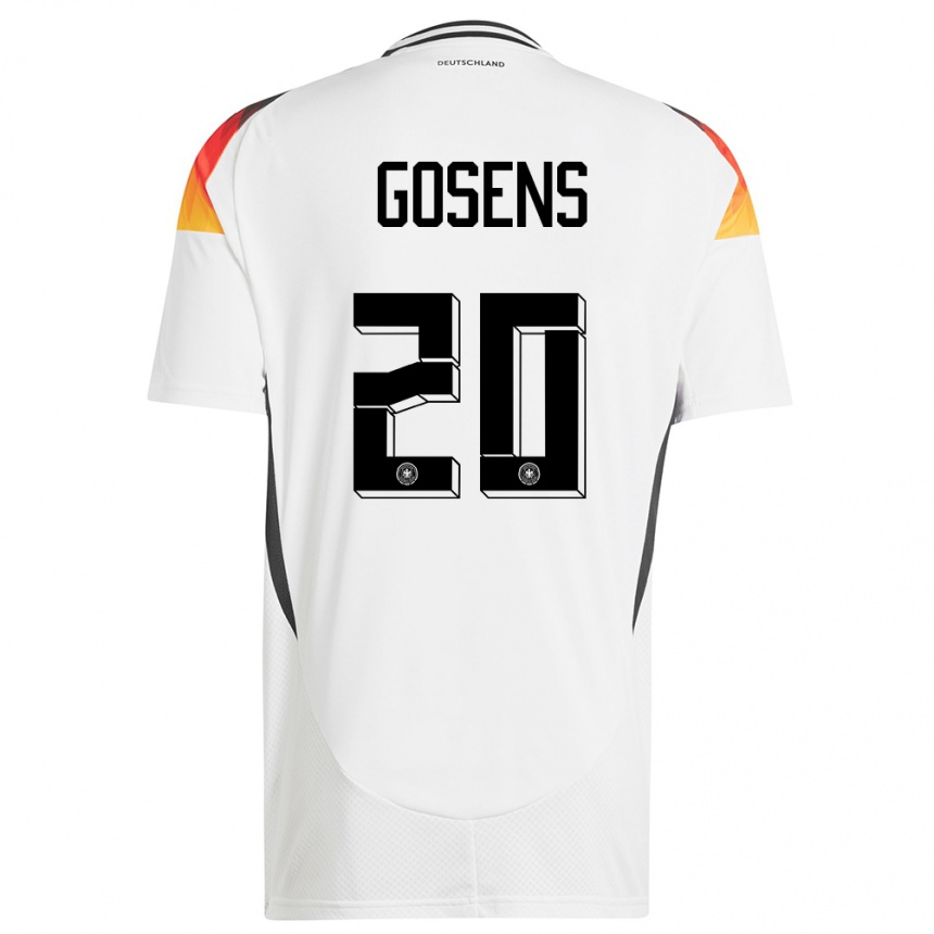 Niño Fútbol Camiseta Alemania Robin Gosens #20 Blanco 1ª Equipación 24-26