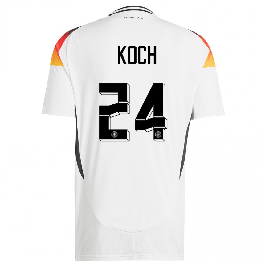 Niño Fútbol Camiseta Alemania Robin Koch #24 Blanco 1ª Equipación 24-26