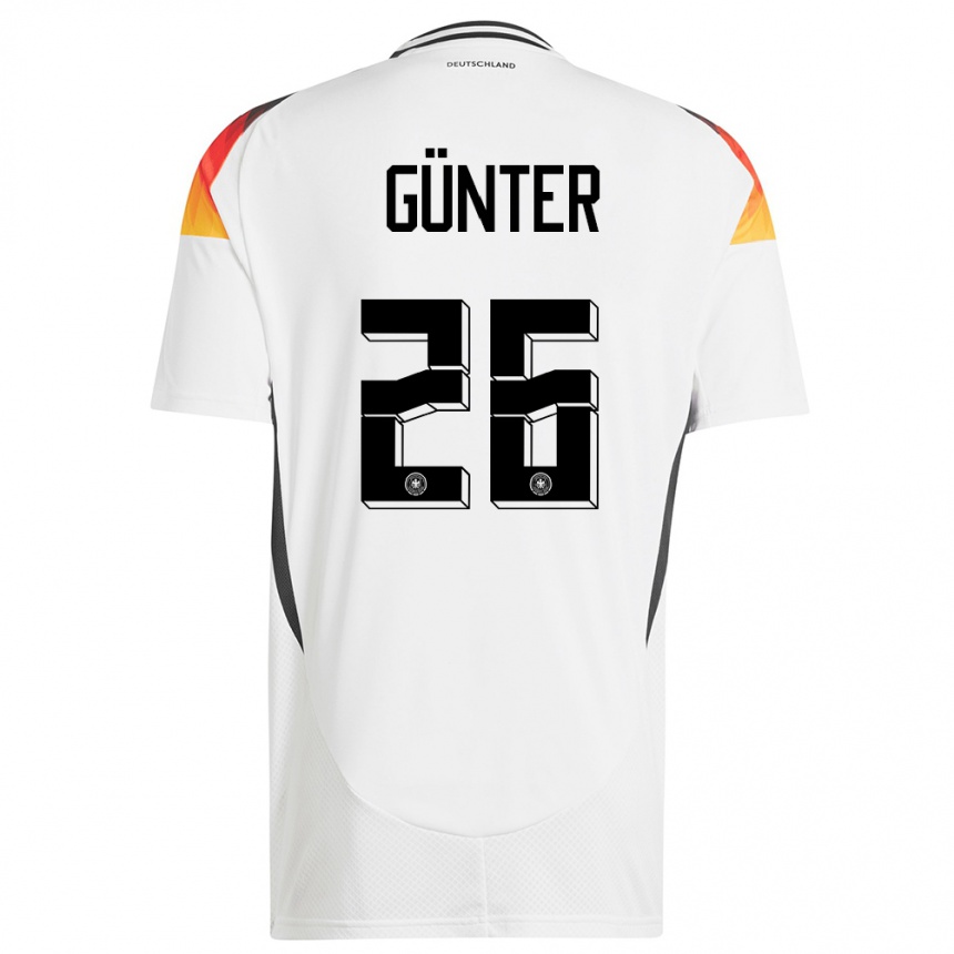 Niño Fútbol Camiseta Alemania Christian Günter #26 Blanco 1ª Equipación 24-26